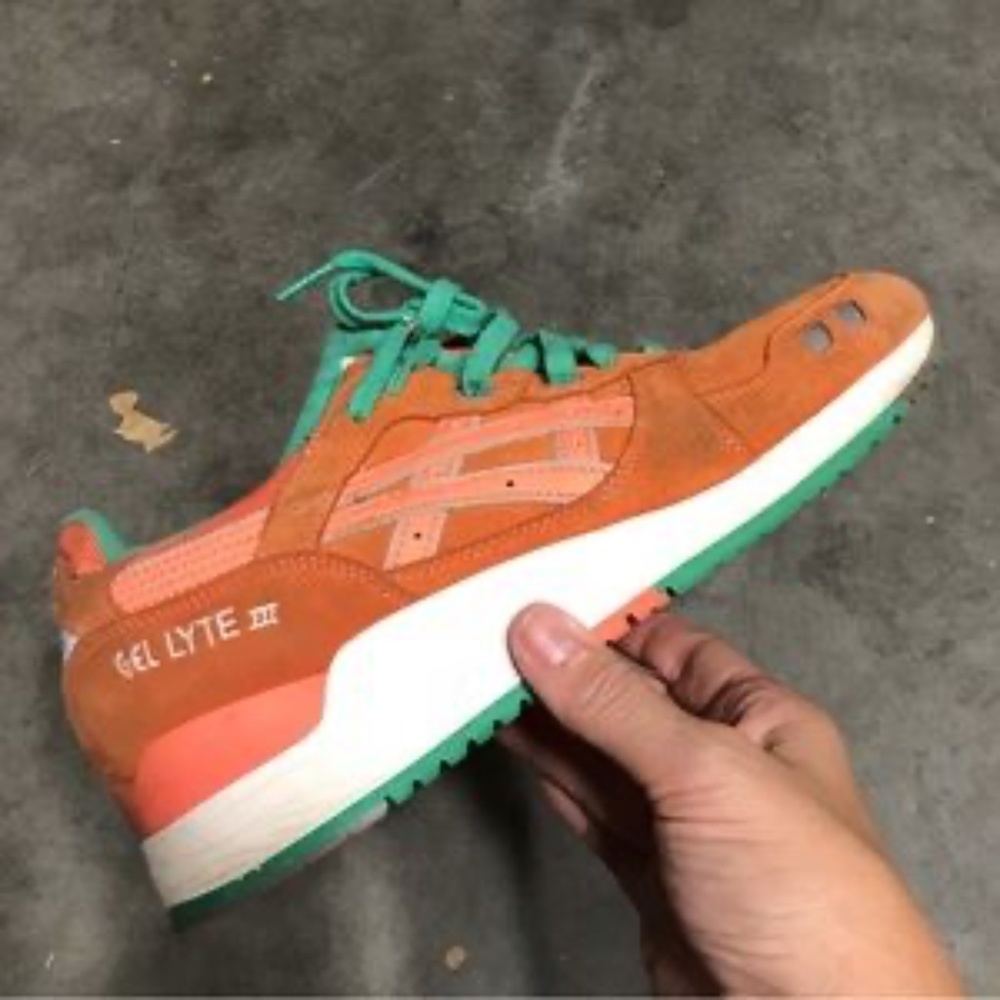 ASICS Mens Gel Lyte 2 Sneakers Orange/Green